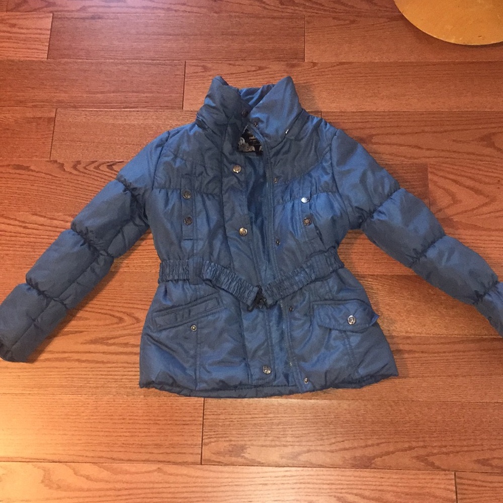 Blue puffer jacket